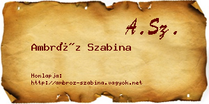 Ambróz Szabina névjegykártya