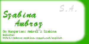 szabina ambroz business card